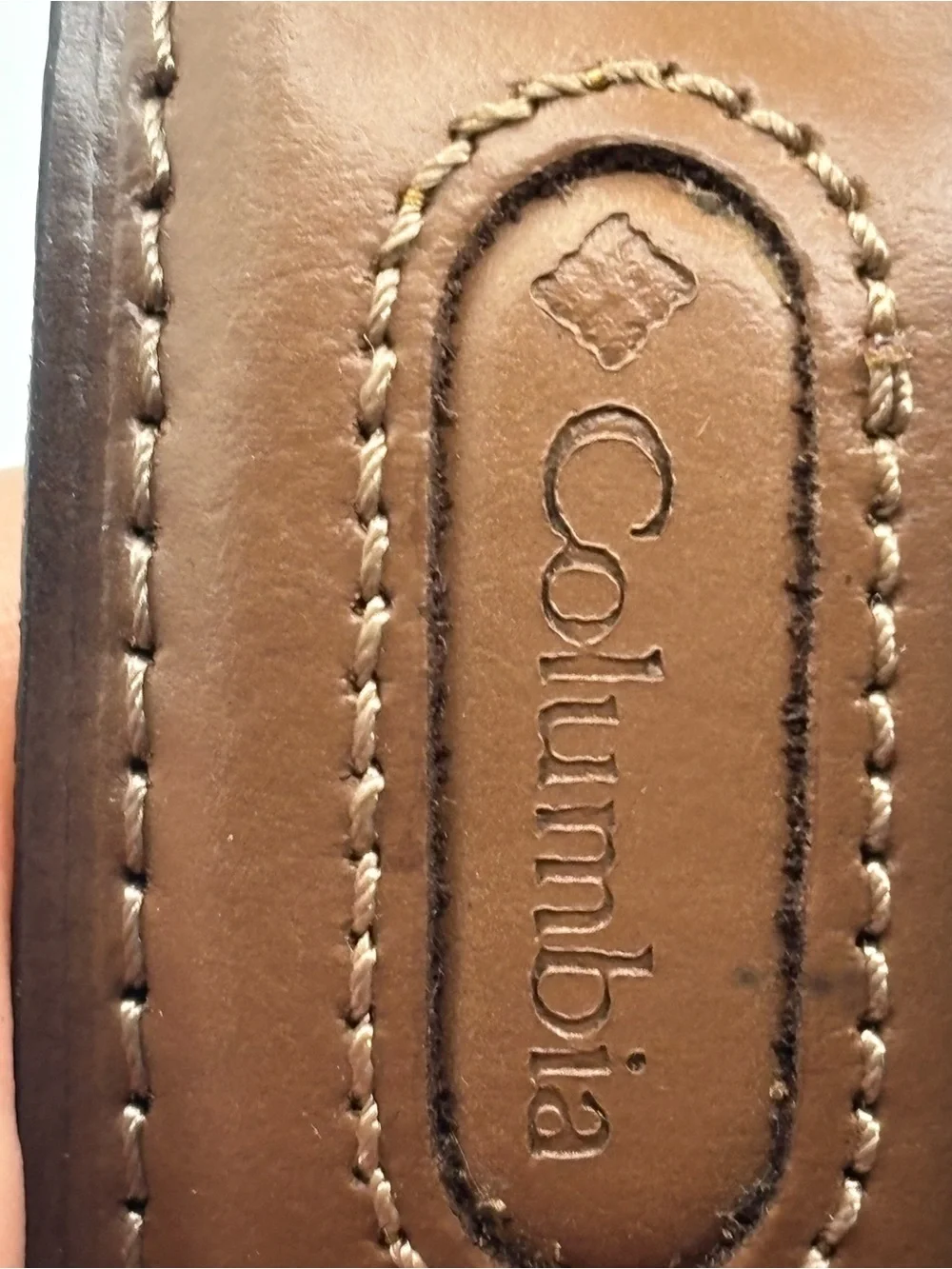 New Columbia Men's Tan Beige Light Brown Leather Belt Size 48 Stitching XXL
